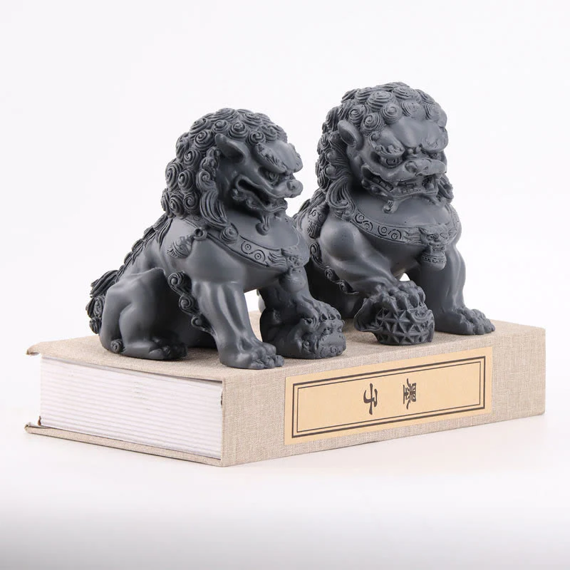 2 pezzi Statua di leone Coraggio Forza Resina Decorazione per casa e ufficio - Image 12