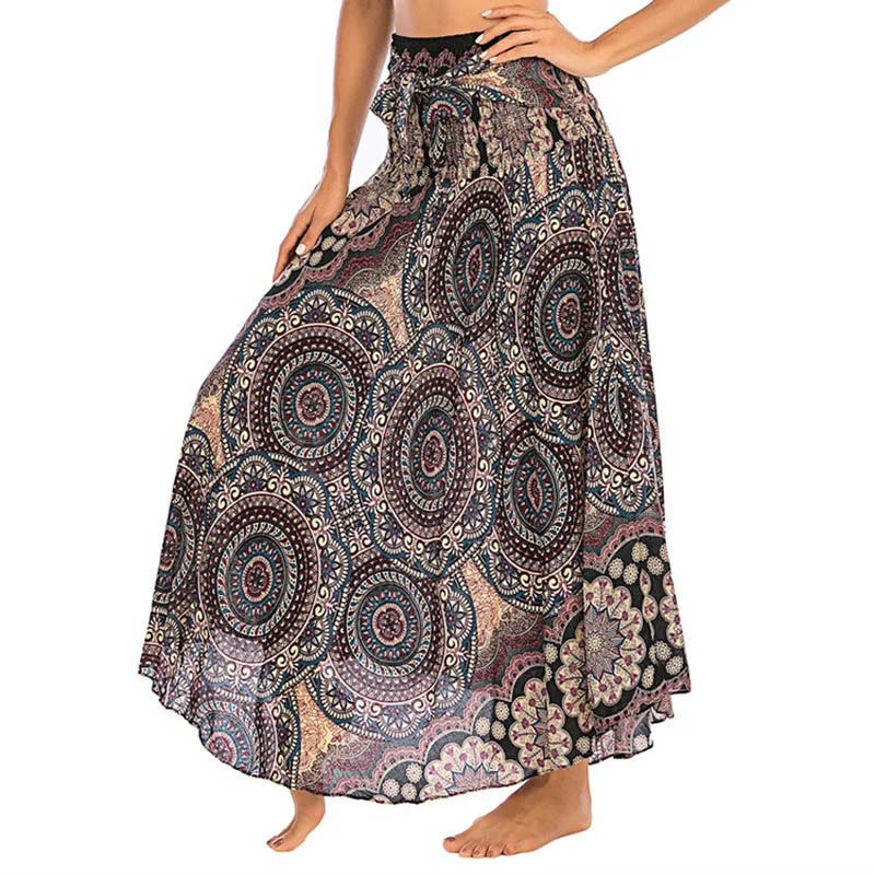 Abito con gonna allacciata con fiori mandala bohémien in due stili Buddha Stones - Image 11