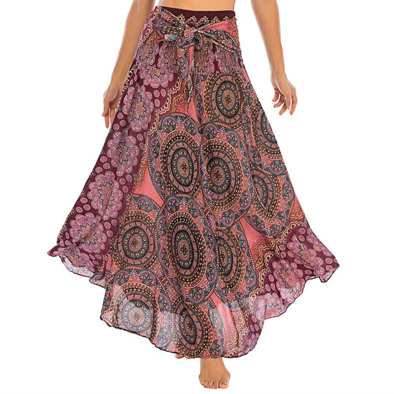 Abito con gonna allacciata con fiori mandala bohémien in due stili Buddha Stones - Image 21