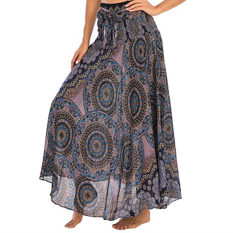 Abito con gonna allacciata con fiori mandala bohémien in due stili Buddha Stones - Image 29