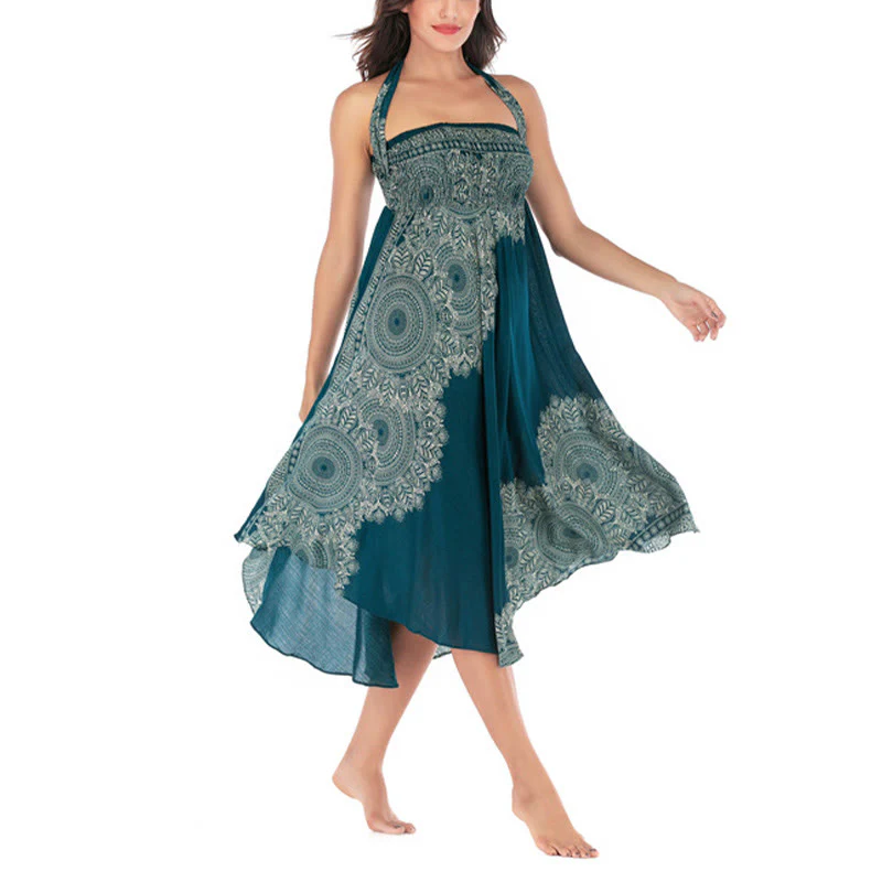 Abito da spiaggia con gonna a fiori e mandala boho in stile Buddha Stones Two - Image 4