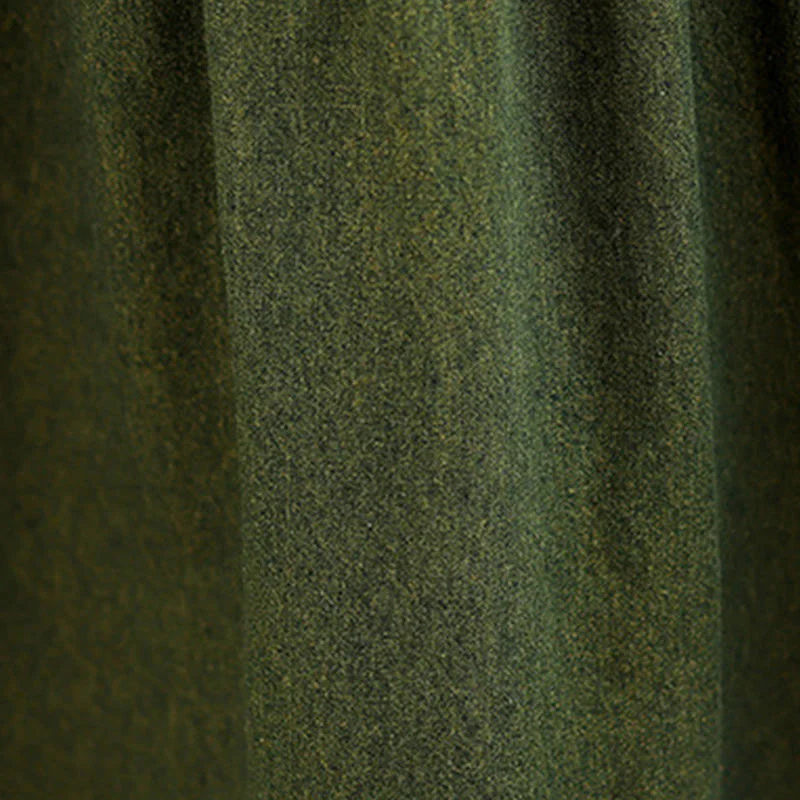 Abito lungo da donna in cotone con maniche lunghe e tasche, motivo patchwork verde oliva scuro Buddha Stones - Image 11