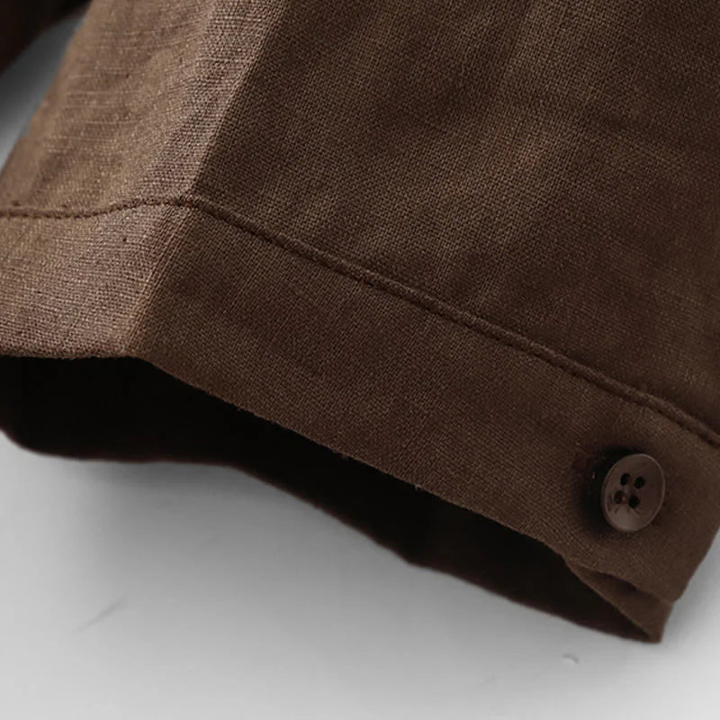 Abito midi in cotone a maniche corte con coulisse, tinta unita, con motivo Buddha Stones Vintage Casual e tasche. - Image 5