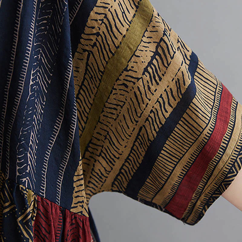 Abito midi a maniche corte con tasche Buddha Stones Boho Geometry - Image 7