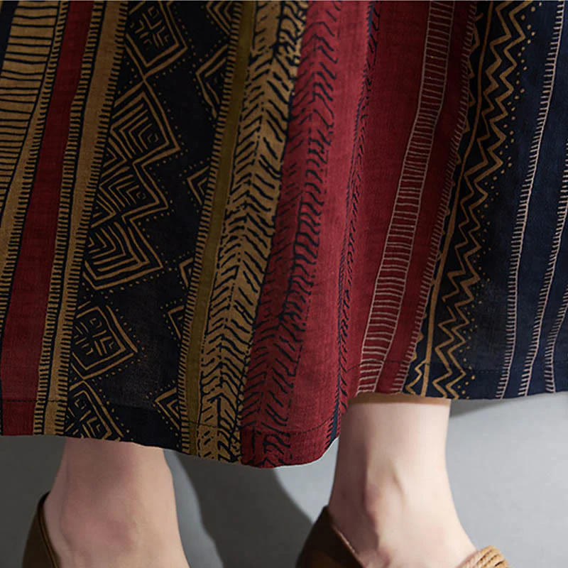 Abito midi a maniche corte con tasche Buddha Stones Boho Geometry - Image 9