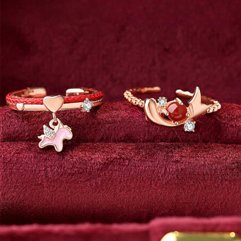 Anello aperto portafortuna in argento sterling 925 con cordino rosso Buddha Stones - Image 4