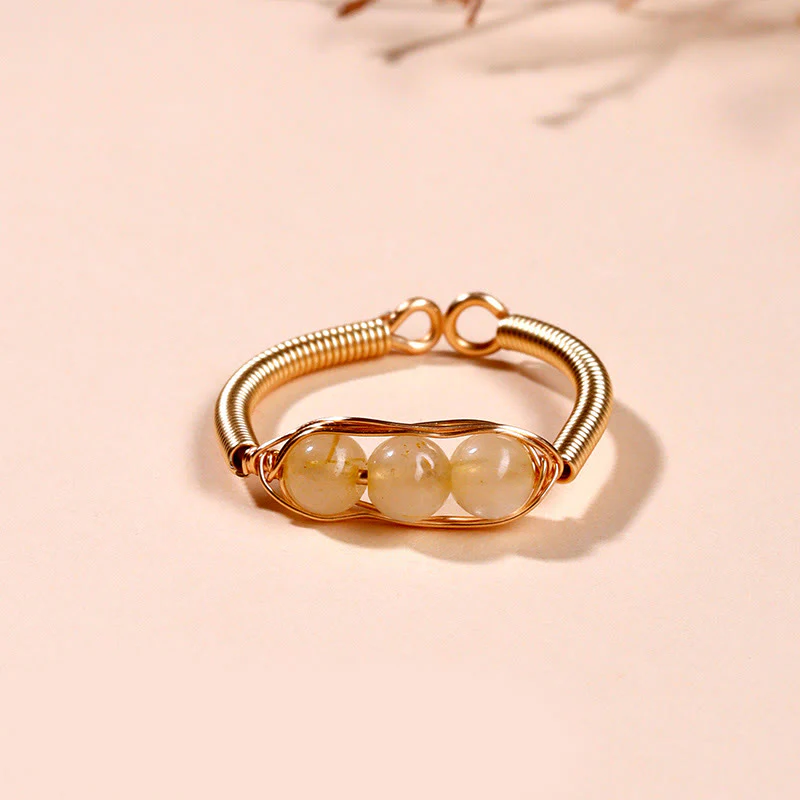 Anello aperto in lega di perline di pietra naturale Buddha Stones - Image 8
