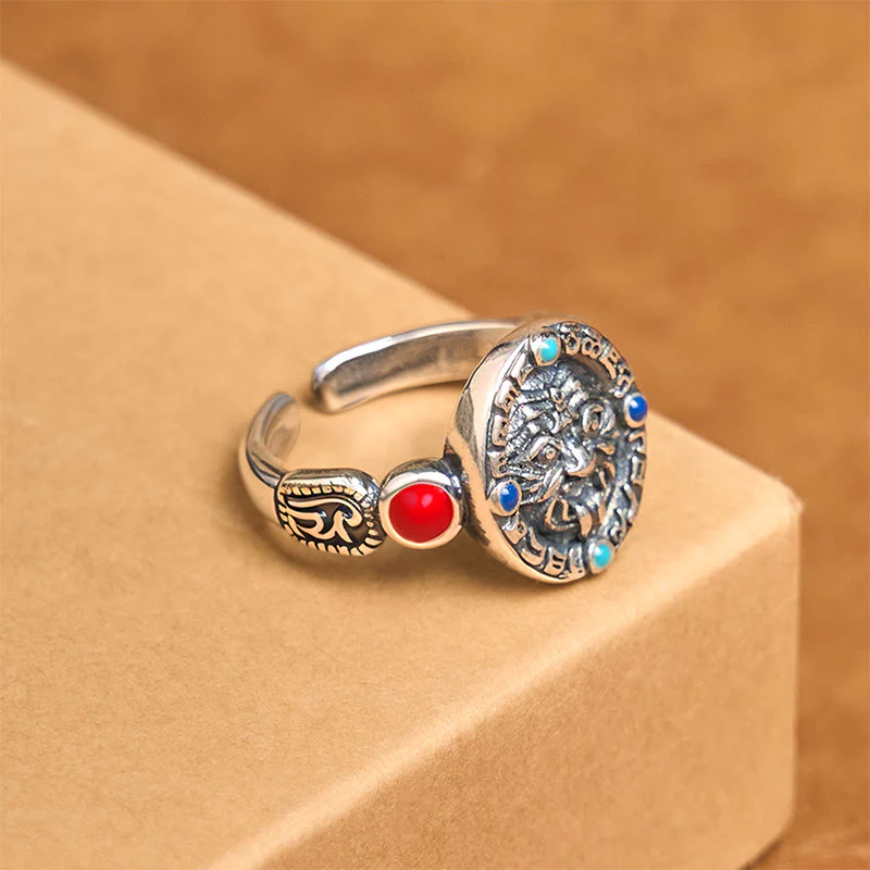 Anello aperto regolabile in rame e Buddha Stones Zakiram - Image 2