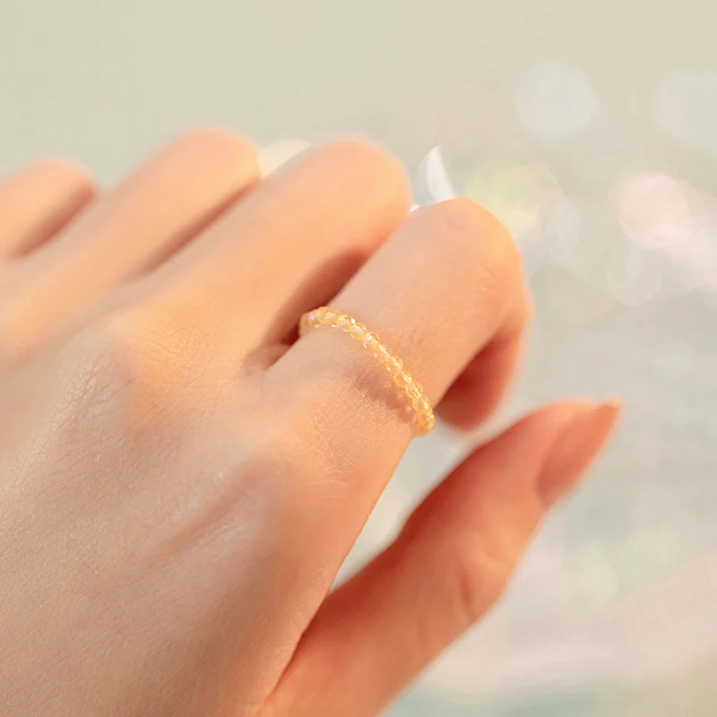 Anello Buddha Stones Natural Citrine Happiness Prosperity - Image 3