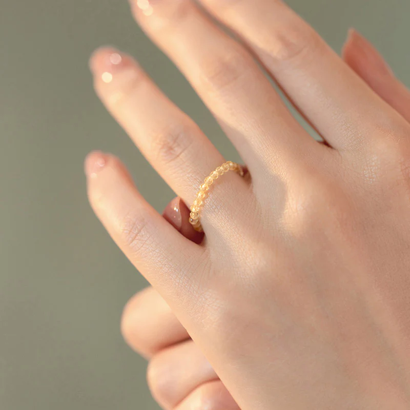 Anello Buddha Stones Natural Citrine Happiness Prosperity - Image 5