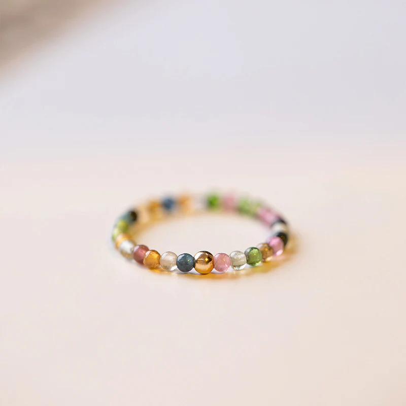 Anello Buddha Stones Natural Tormalina Positive Love