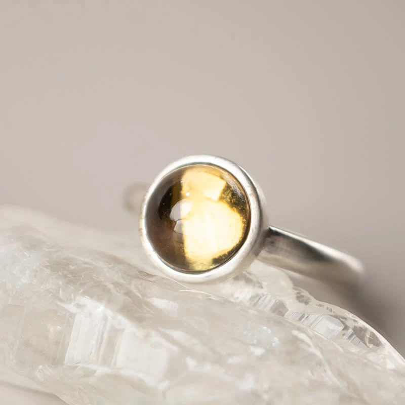 Anello della felicità regolabile in argento sterling 925 con citrino prehnite naturale Buddha Stones - Image 12