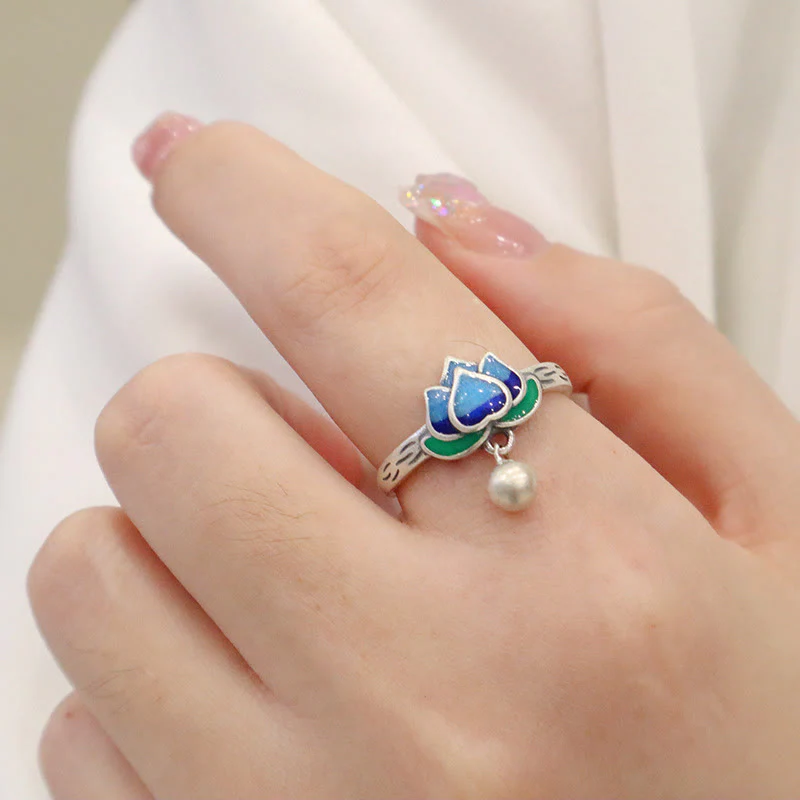 Anello dell'illuminazione con motivo a fiore di loto Buddha Stones - Image 11