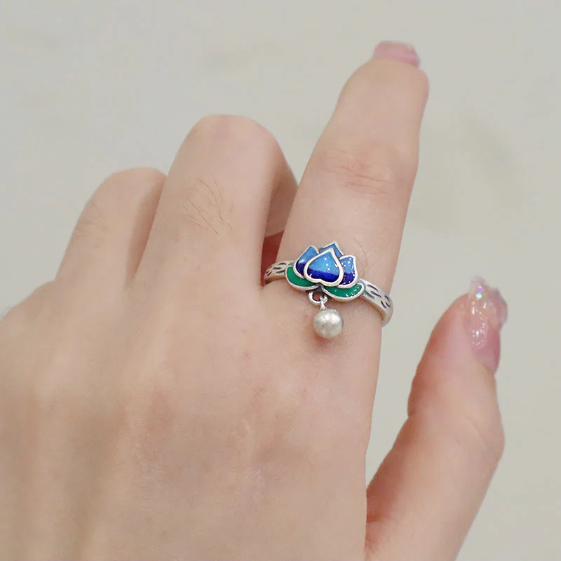Anello dell'illuminazione con motivo a fiore di loto Buddha Stones - Image 12