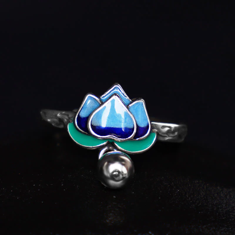 Anello dell'illuminazione con motivo a fiore di loto Buddha Stones - Image 2