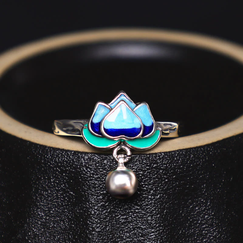 Anello dell'illuminazione con motivo a fiore di loto Buddha Stones - Image 3