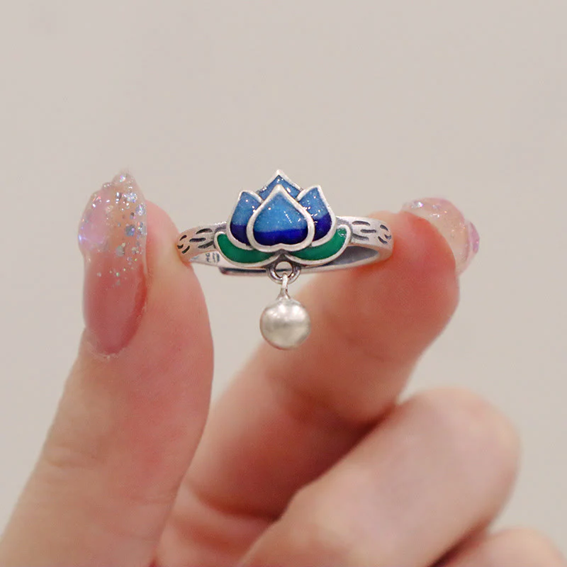 Anello dell'illuminazione con motivo a fiore di loto Buddha Stones - Image 5