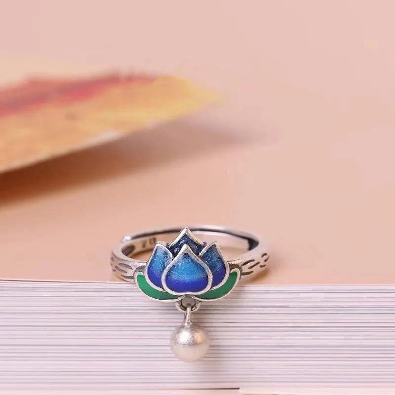 Anello dell'illuminazione con motivo a fiore di loto Buddha Stones - Image 9