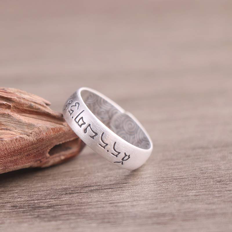 Anello di benedizione Buddha Stones 999 Sterling Silver Lotus Elephant Six True Words - Image 11