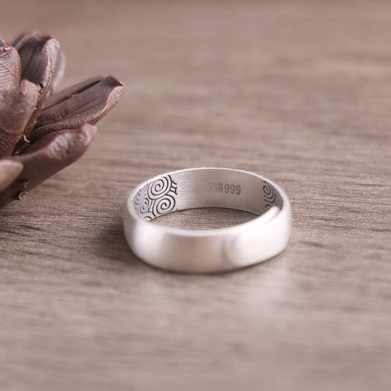 Anello di benedizione Buddha Stones 999 Sterling Silver Lotus Elephant Six True Words - Image 13
