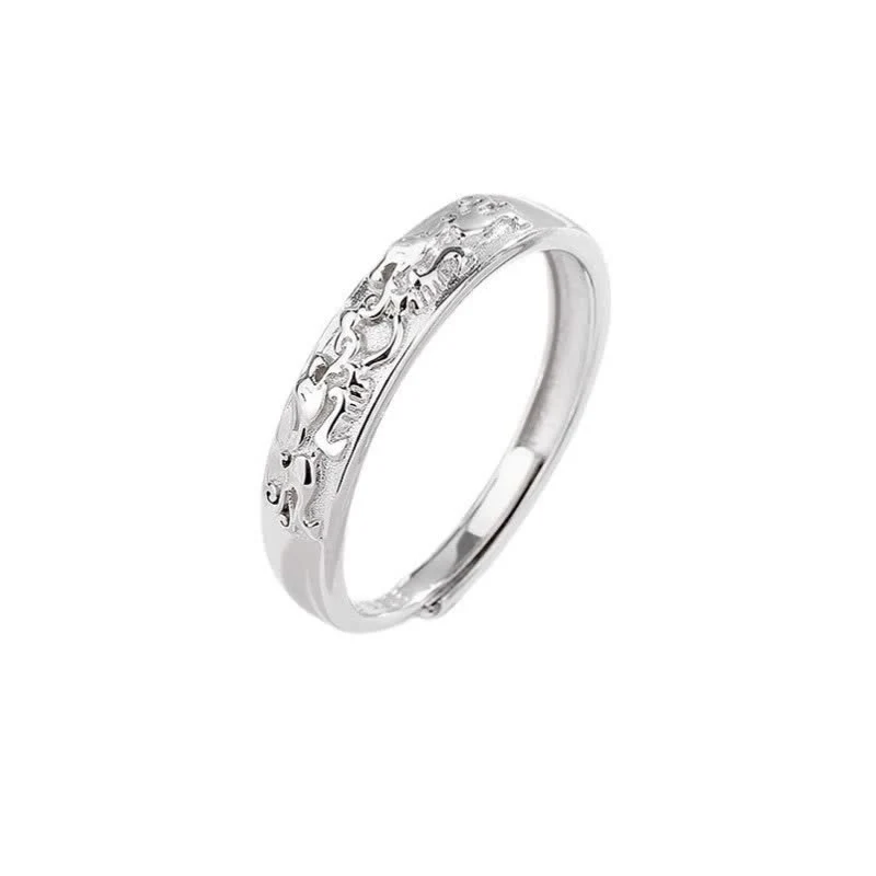 Anello di coppia regolabile Buddha Stones 925 Sterling Silver PiXiu Balance - Image 6