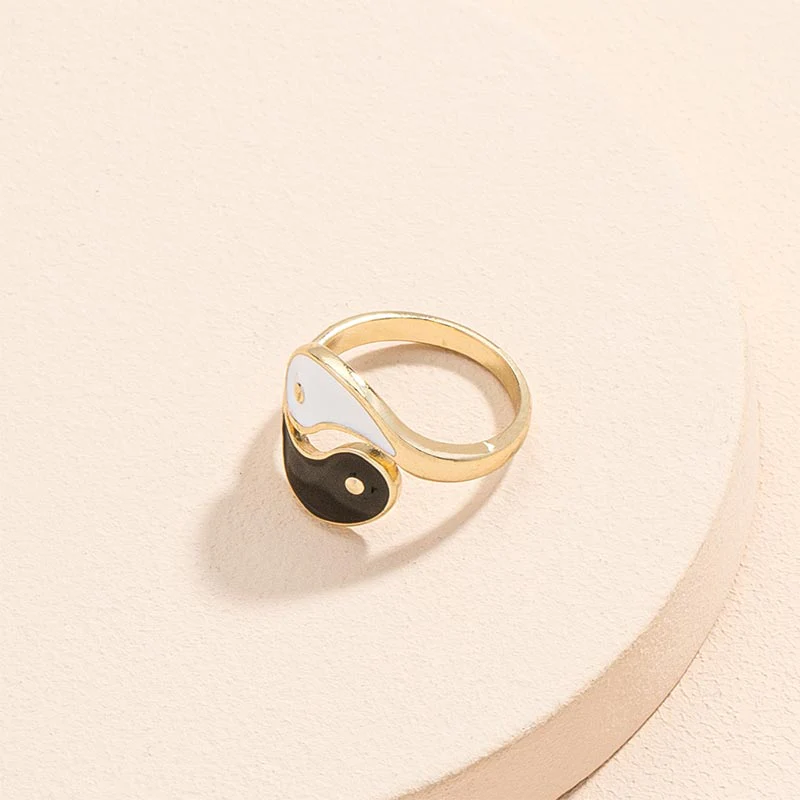 Anello di coppia regolabile con simbolo Yin Yang e benedizione - Image 3