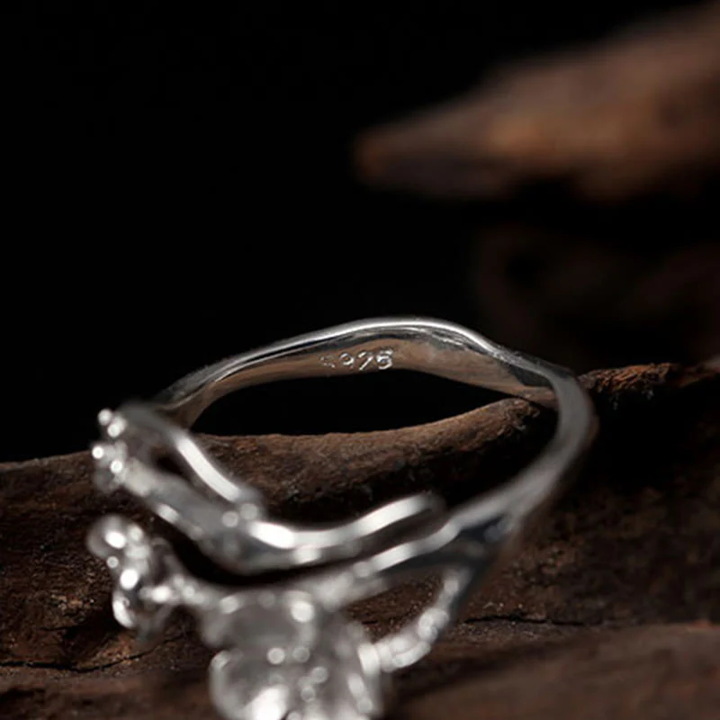 Anello di equilibrio Buddha Stones 925 Sterling Silver Plum Bossom - Image 17