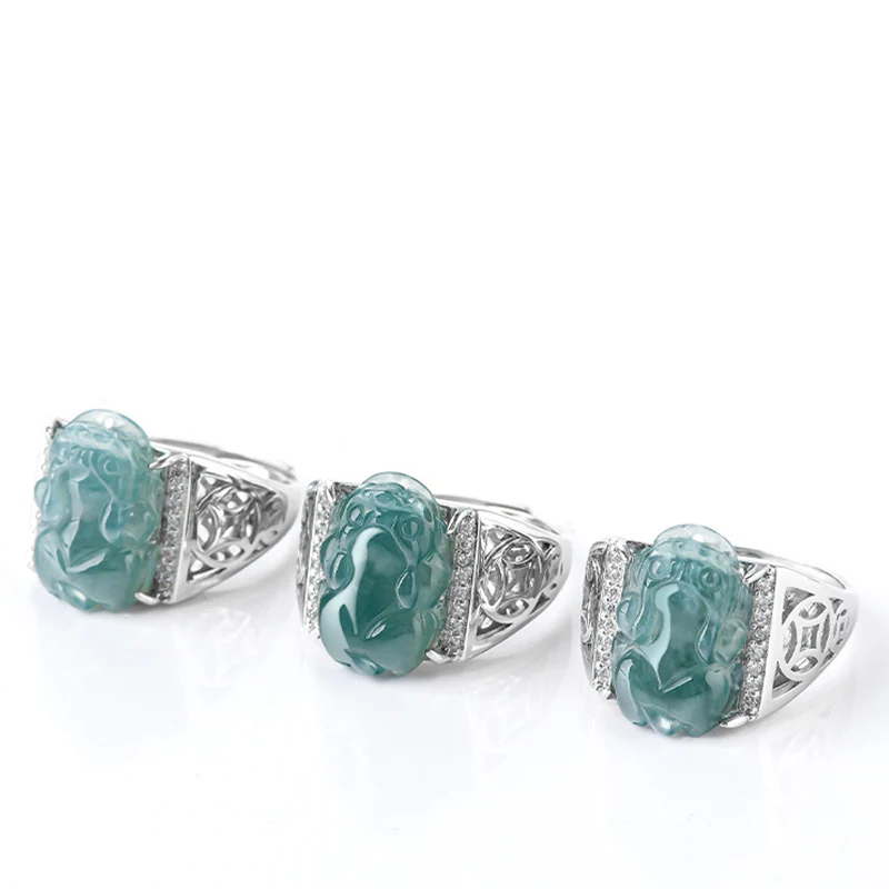 Anello di fortuna in argento sterling 925 Buddha Stones, Fengshui, ricchezza, prosperità, giada PiXiu - Image 17