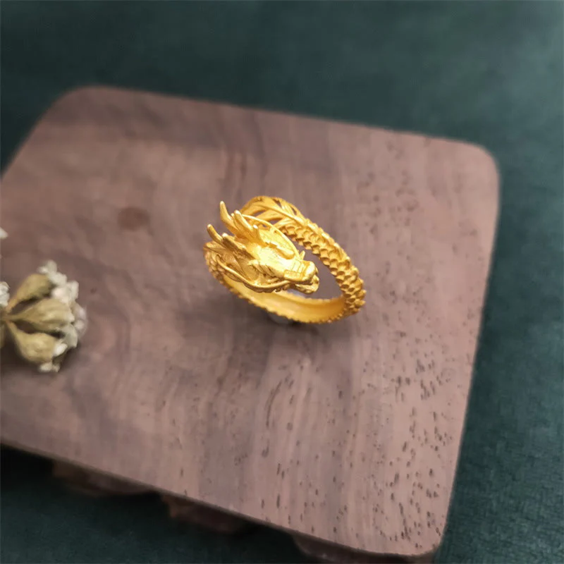 Anello di forza del successo del drago dorato Buddha Stones - Image 8