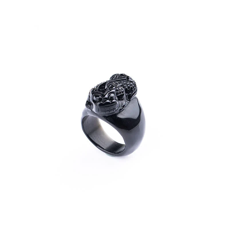 Anello di forza in ossidiana nera PiXiu FengShui - Image 7