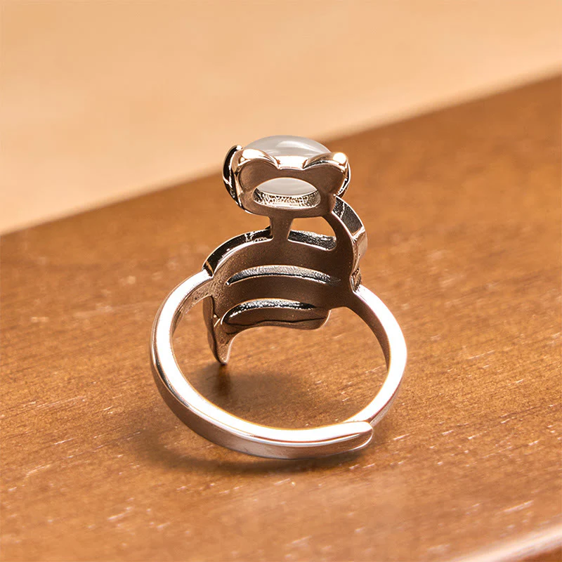 Anello di guarigione aperto con testa di volpe in rame Buddha Stones - Image 3
