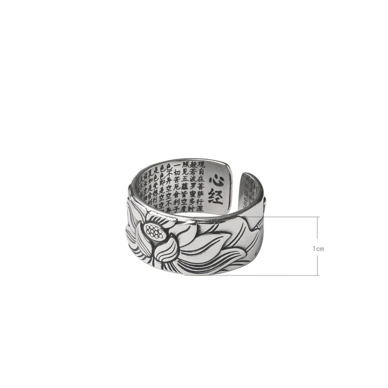 Anello di illuminazione in rame bianco con loto tibetano Buddha Stones - Image 8