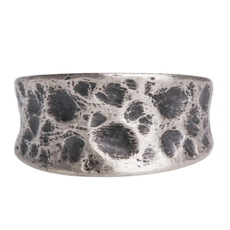 Anello di protezione con motivo a texture a rilievo in argento sterling 925 Buddha Stones - Image 6