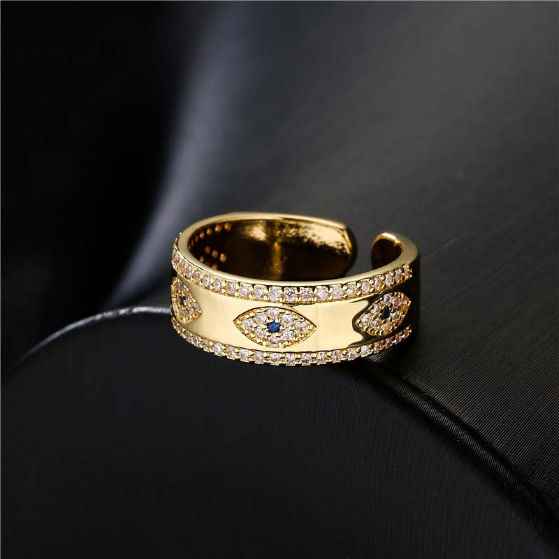 Anello in lega di rame Buddha Stones, malocchio, fortuna e benedizione