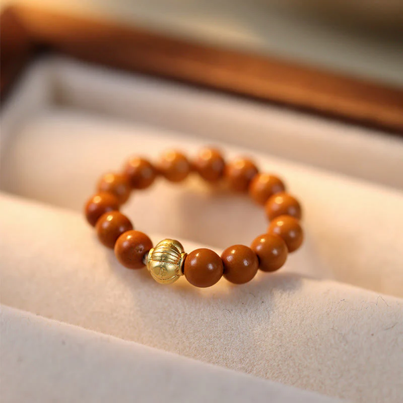 Anello di resistenza interna con moneta di rame e perlina di nocciolo di oliva Buddha Stones - Image 14