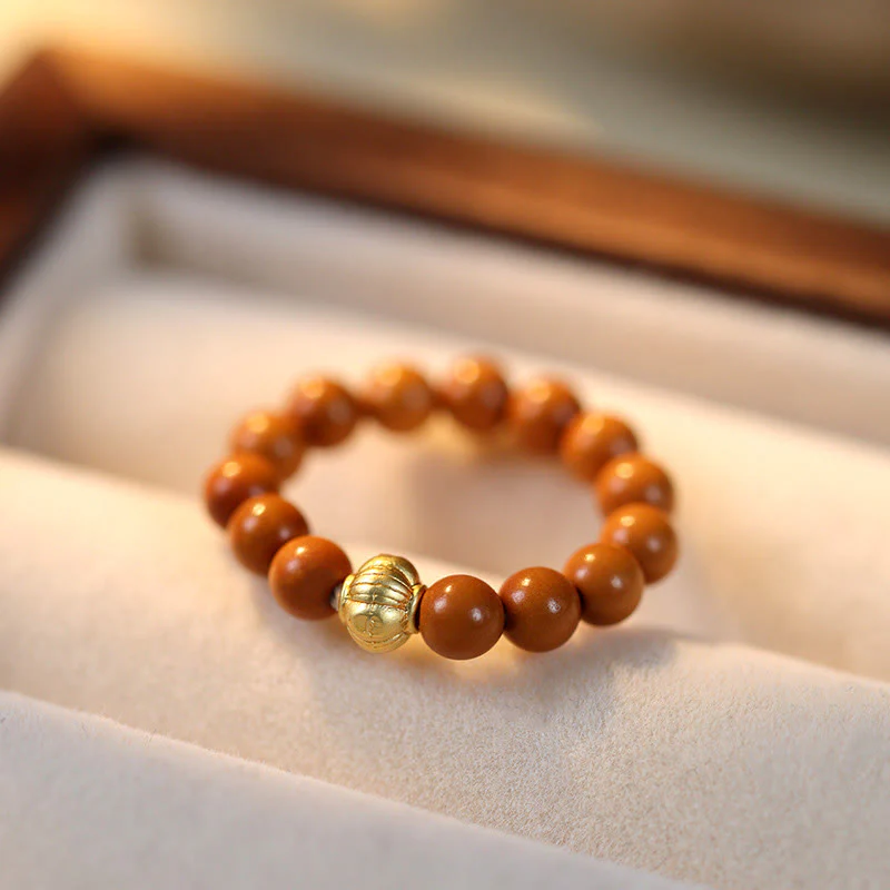 Anello di resistenza interna con moneta di rame e perlina di nocciolo di oliva Buddha Stones - Image 16