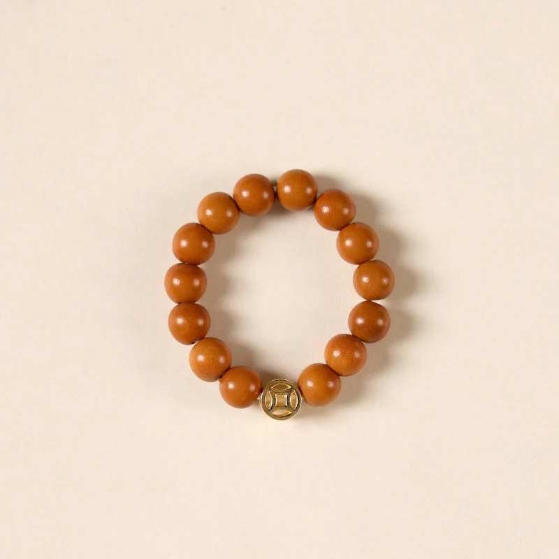 Anello di resistenza interna con moneta di rame e perlina di nocciolo di oliva Buddha Stones - Image 2