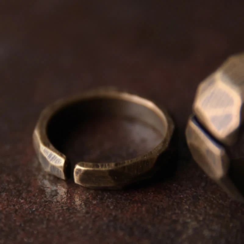 Anello di ricchezza in rame con design semplice tibetano Buddha Stones - Image 7