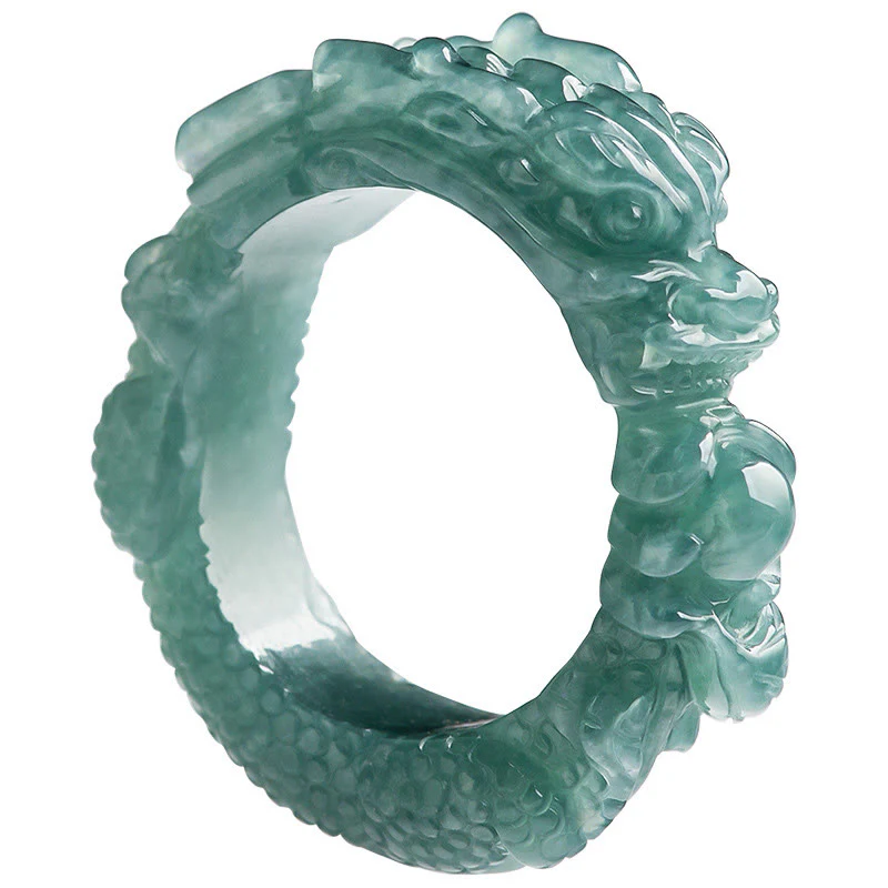 Anello di successo del drago di giada naturale Buddha Stones - Image 11