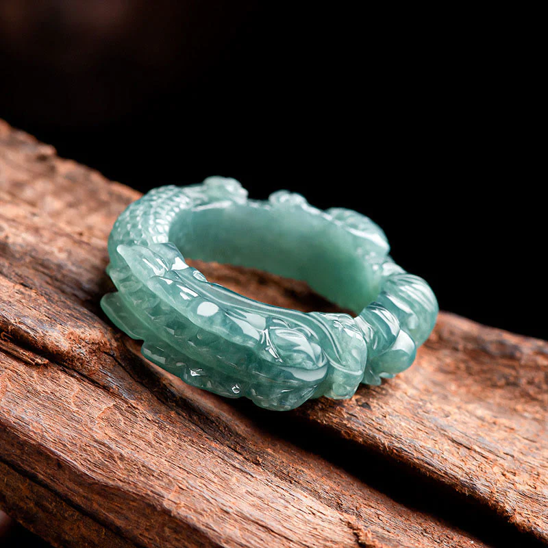 Anello di successo del drago di giada naturale Buddha Stones - Image 2
