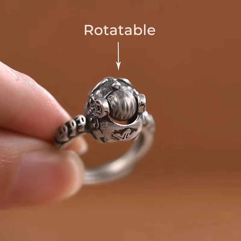 Anello girevole con moneta di rame PiXiu, portafortuna FengShui, Buddha Stones - Image 4
