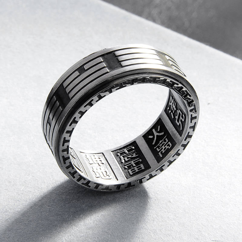 Anello girevole in acciaio al titanio con equilibrio Buddha Stones Bagua Yin Yang - Image 9