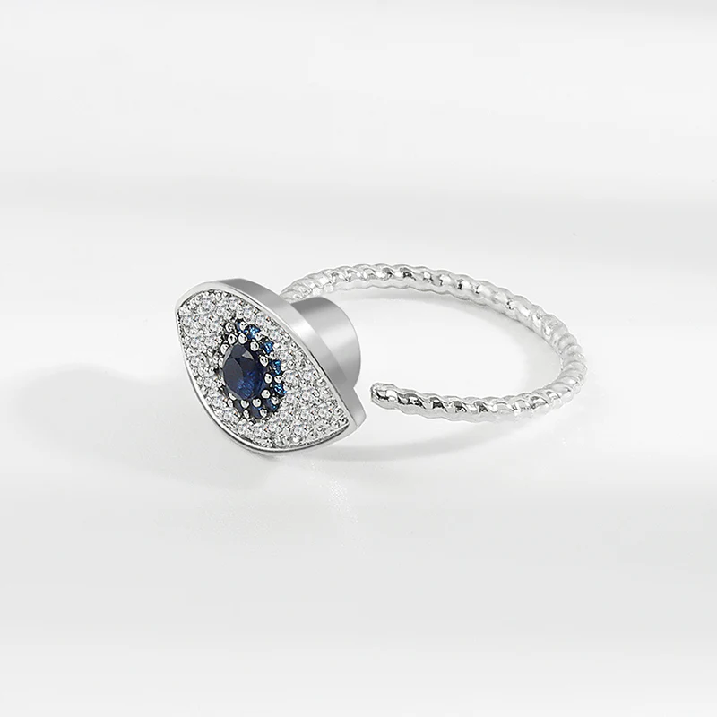 Anello girevole in argento sterling 925 con protezione contro il malocchio e benedizione - Image 2