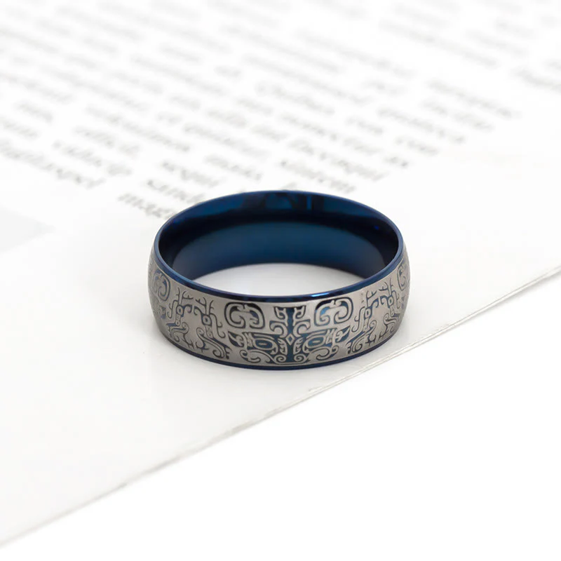 Anello in acciaio al titanio Buddha Stones, creatura mitologica fortunata Taotie - Image 4
