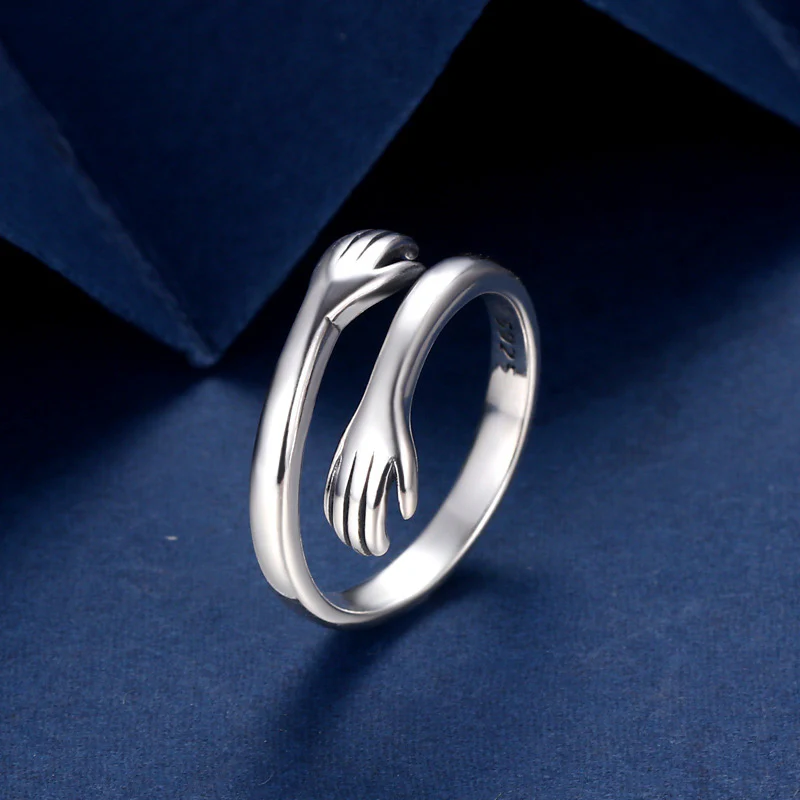 Anello per il pollice con abbraccio d'amore in argento sterling 925 Buddha Stones - Image 2