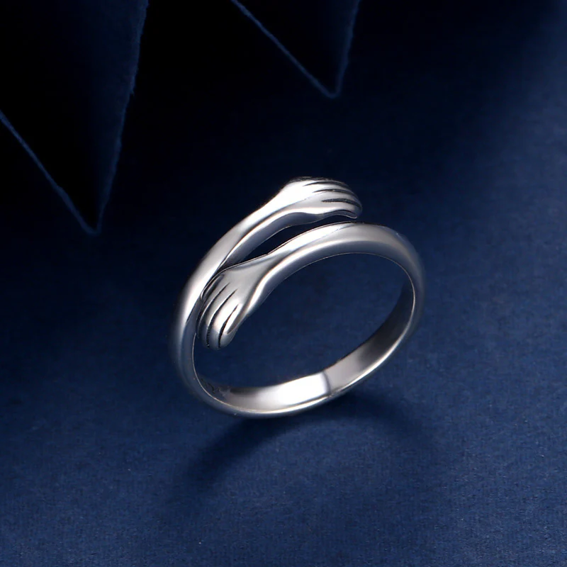 Anello per il pollice con abbraccio d'amore in argento sterling 925 Buddha Stones - Image 3