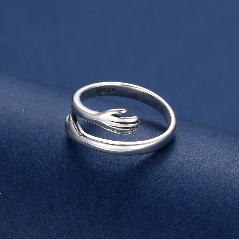 Anello per il pollice con abbraccio d'amore in argento sterling 925 Buddha Stones - Image 4