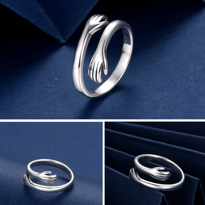 Anello per il pollice con abbraccio d'amore in argento sterling 925 Buddha Stones - Image 6