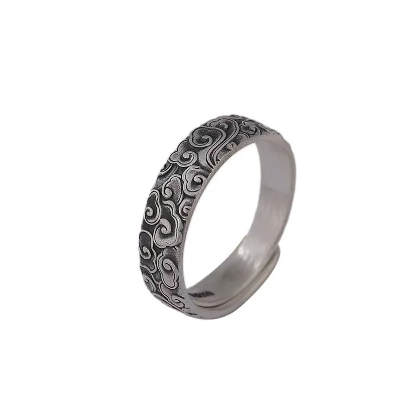 Anello portafortuna con motivo nuvole di buon auspicio vintage Buddha Stones - Image 8