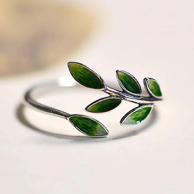 Anello regolabile Buddha Stone Leaves Copper Wealth - Image 8